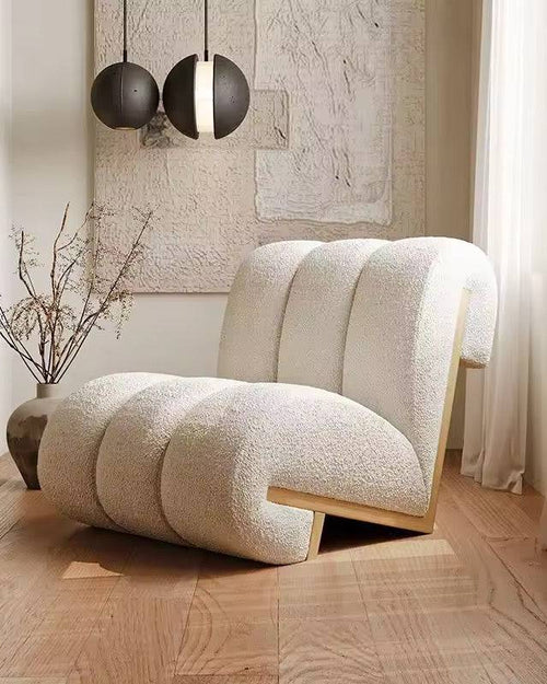 Side view of the Bohoma beige chair