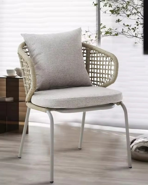 Close-up of a beige Brendon outdoor chair
