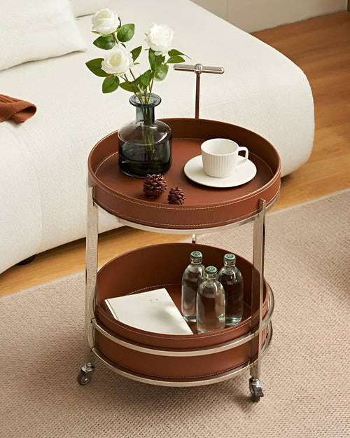 Brown Brian Tray Trolley round serving cart 