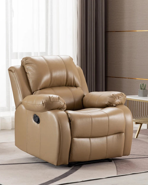 Living room setup with Coral recliner in teal upholstery