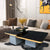 Coffee table with black glass top