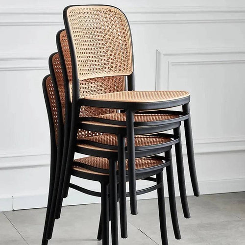 Four Bubbles Stackable Chairs with dark frames