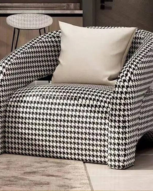 Camry accent chair in striped black and white