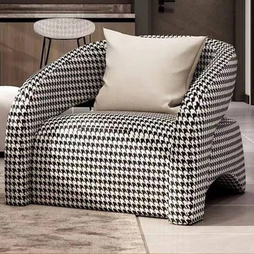 Camry accent chair in striped black and white