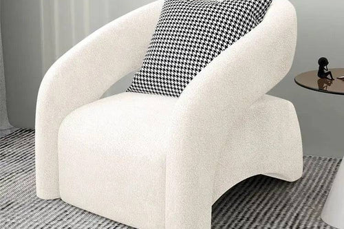 White Camry accent chair with cushioned seat