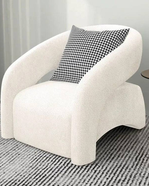 White Camry accent chair with cushioned seat