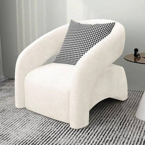 White Camry accent chair with cushioned seat