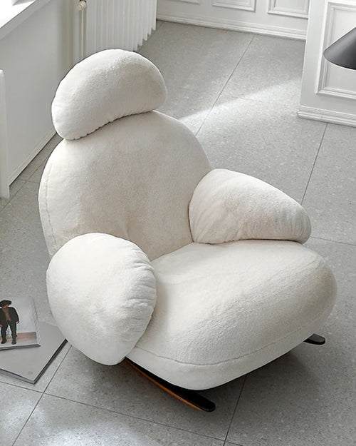 White Candy Rocker Chair in a modern living space.