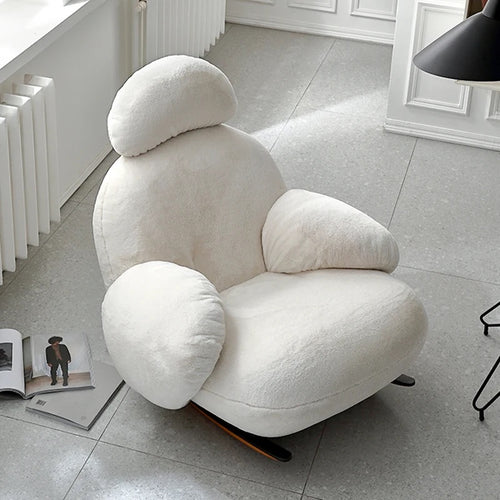 White Candy Rocker Chair in a modern living space.