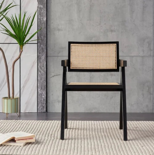 Front view of Carra black chair 