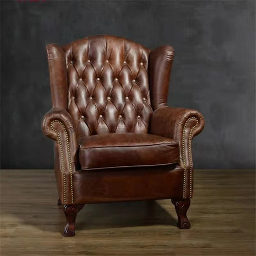 Luxury Chester brown chair front view