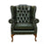 Green leather Chester chair front