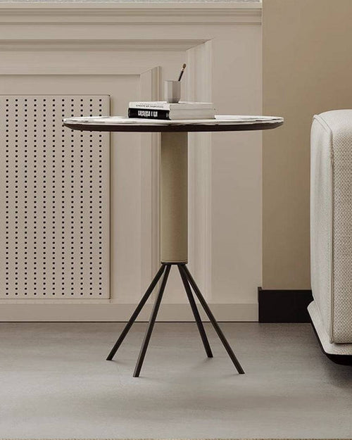 Chirmi end table showcasing its smooth PU finished stand 