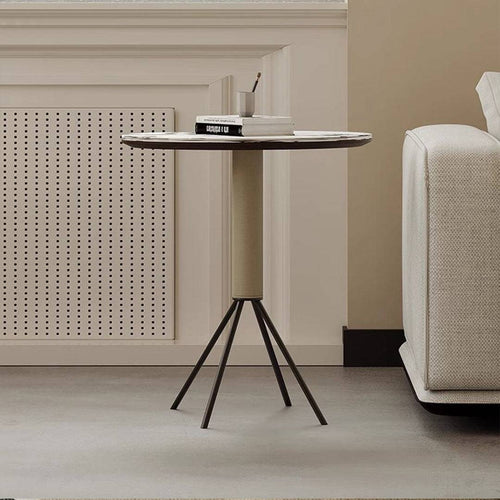Chirmi end table showcasing its smooth PU finished stand 