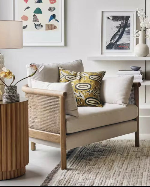 Columbo Chair in teak wood and rattan styled