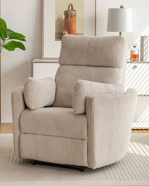 Comio striped fabric recliner chair with ergonomic arms