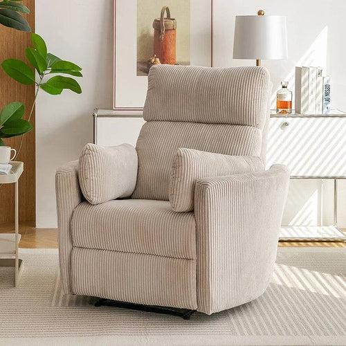 Comio striped fabric recliner chair with ergonomic arms