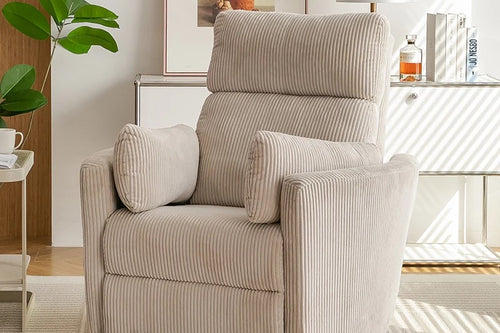 Comio striped fabric recliner chair with ergonomic arms
