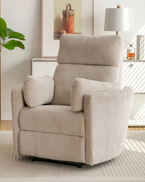 Comio striped fabric recliner chair with ergonomic arms