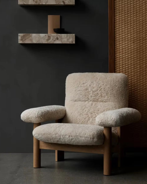 Cremlin Chair detailing its boucle fabric