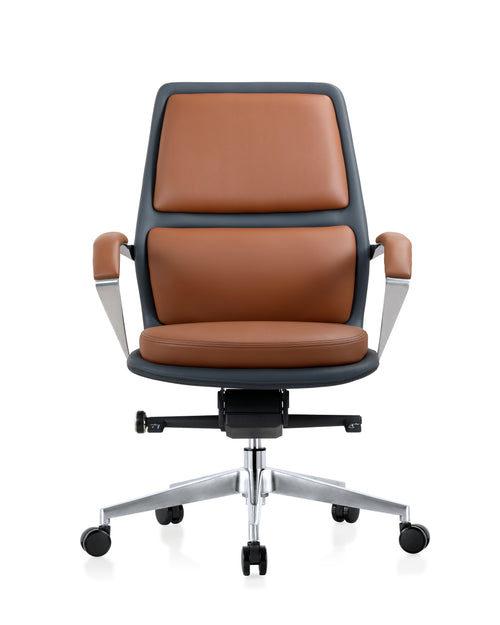 Front look of office chair with comfortable backrest