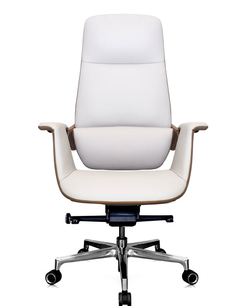 Front profile of stylish white office chair