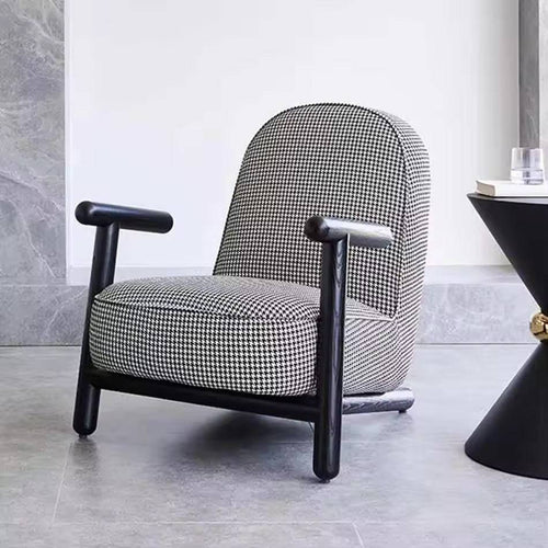 Patterned Czech armchair with black legs 