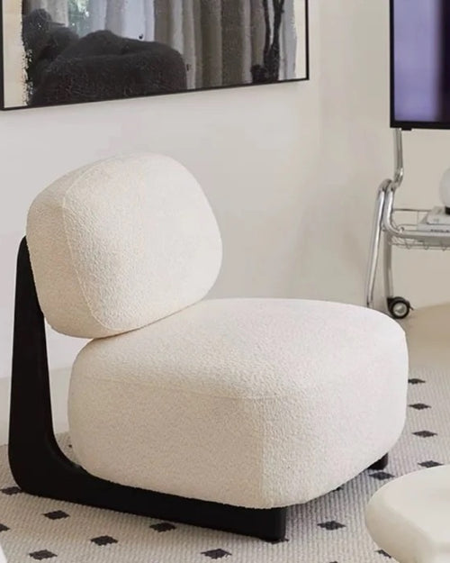 Modern armless chair in living room