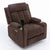 Dark Brown Cuban velvet recliner chair with cup holder and storage