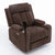 Dark Brown Cuban velvet recliner chair with cup holder and storage
