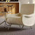 Modern beige armchair in living room