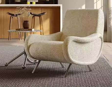 Modern beige armchair in living room
