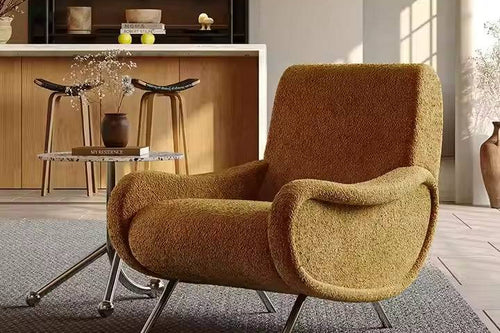 Davos lounge chair with sleek black metal legs.
