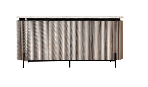 Fluted sideboard front elevation view