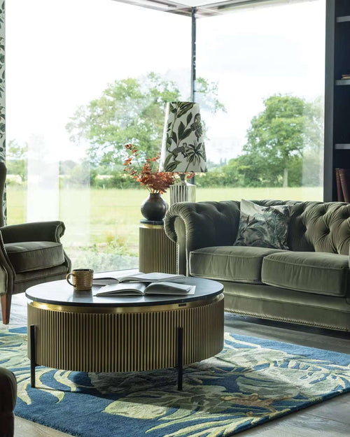 Side view of Delmore Fluted Coffee Table