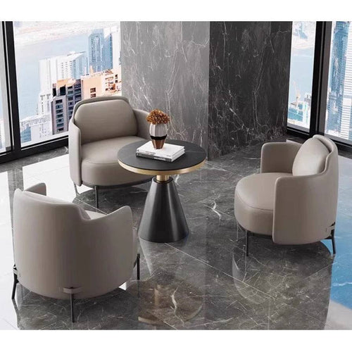 Gray tone armchair arranged in a stylish setting
