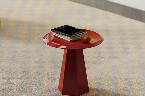 Small red DIamond accent table 