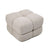 Cream cube boucle pouf segmented