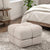 Cream boucle cube pouf segmented