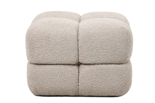 Plush Dice-Style Boucle Pouf