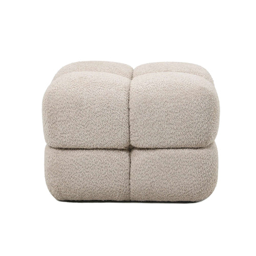 Plush Dice-Style Boucle Pouf
