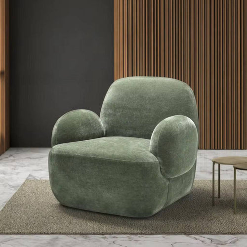 Plush Dinkum chair with sculpted arms