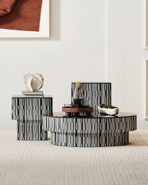 Front view of douglas coffee tables