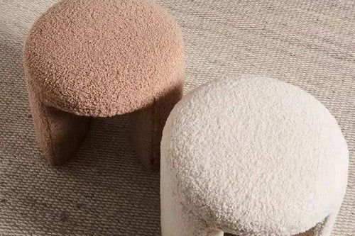 Soft Eiffel bounce pouf pair 