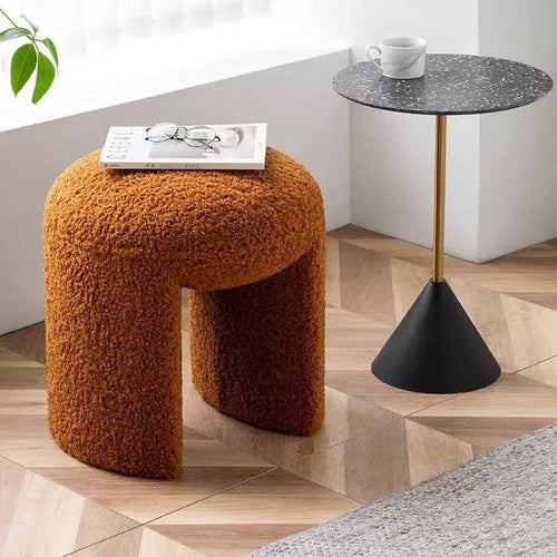 Brown modern eiffel pouf seat