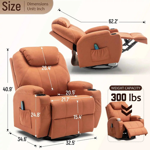 Luxury Orange Lardo premium recliner chair in Mumbai