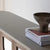 Detail view of curved edge console