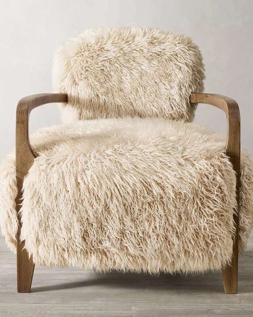 Front view of ferris fur lounge chair