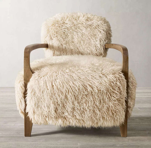 Front view of ferris fur lounge chair