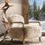Ferris fur lounge chair with wooden frame